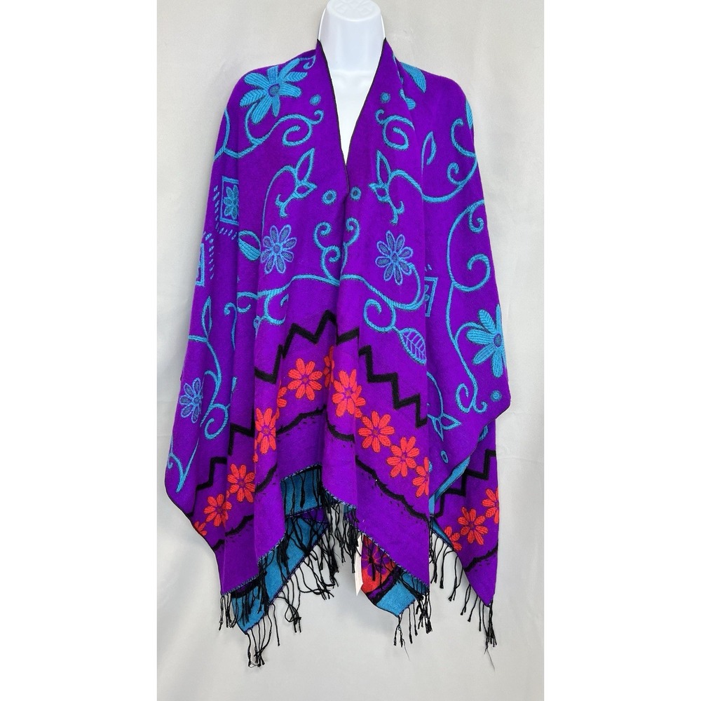 NEW URBAN COCO Floral PONCHO WOMENS Boho Women's Multicolor